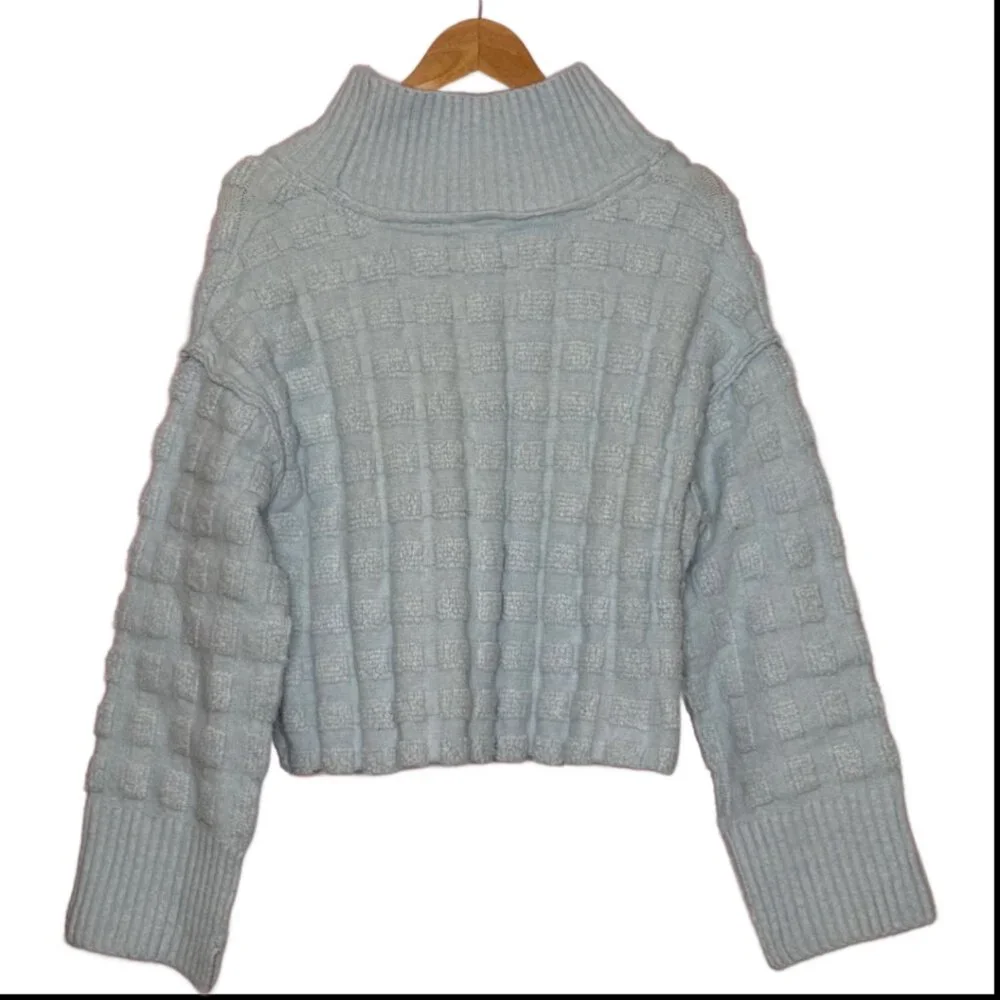 We The Free Soul Searcher Sweater Baby Blue Size Small Petite - Picture 4 of 10
